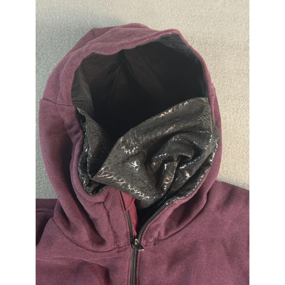Jordan‎ Hoodie Mens XLT Purple Zip Fleece Shield Elephant Print Face Mask